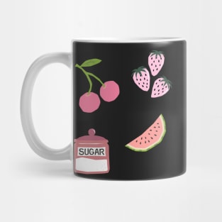 Y2k Coquette Berry Design Sticker Pack Pink Mug